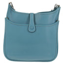 HERMES Evelyn 2GM Bag Taurillon ClemenceLeather Blue Silver Auth fm4915V-2