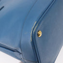 PRADA Hand Bag Safiano leather Blue Gold Auth fm4916-15