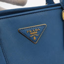 PRADA Handtas Safiano leer Blauw Goud Orig. fm4916-19
