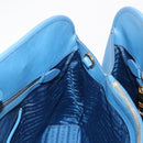 PRADA Hand Bag Safiano leather Blue Gold Auth fm4916-19