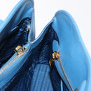 PRADA Handtas Safiano leer Blauw Goud Orig. fm4916-22