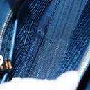 PRADA Hand Bag Safiano leather Blue Gold Auth fm4916-21
