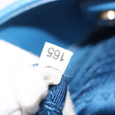 PRADA Hand Bag Safiano leather Blue Gold Auth fm4916-12