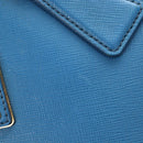 PRADA Handtas Safiano leer Blauw Goud Orig. fm4916-18