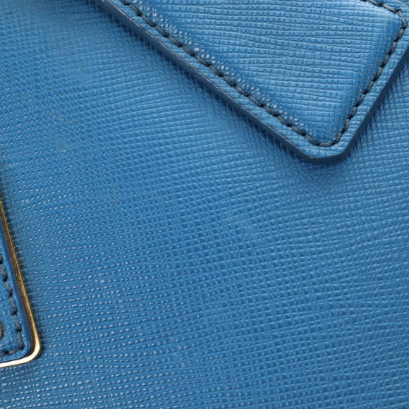 PRADA Handtas Safiano leer Blauw Goud Orig. fm4916