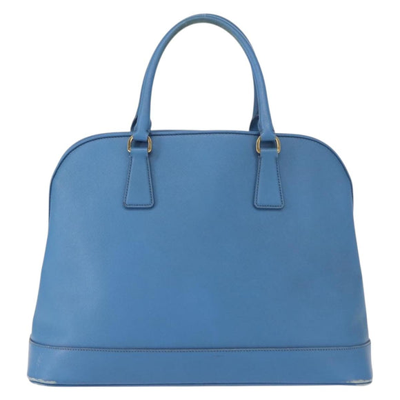 PRADA Handtas Safiano leer Blauw Goud Orig. fm4916