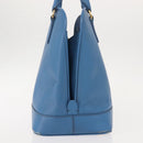 PRADA Handtas Safiano leer Blauw Goud Orig. fm4916-4