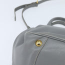 PRADA Hand Bag Leather 2way Gray Gold Auth fm4917-16