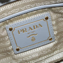 PRADA Hand Bag Leather 2way Gray Gold Auth fm4917-20