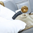 PRADA Hand Bag Leather 2way Gray Gold Auth fm4917-11