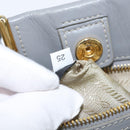 PRADA Hand Bag Leather 2way Gray Gold Auth fm4917-12