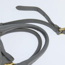 PRADA Hand Bag Leather 2way Gray Gold Auth fm4917-14