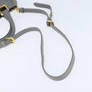 PRADA Hand Bag Leather 2way Gray Gold Auth fm4917-8