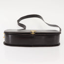 GUCCI Shoulder Bag Leather Brown gold Auth fm4925-7