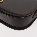 GUCCI Shoulder Bag Leather Brown gold Auth fm4925-15