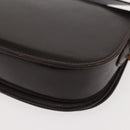 GUCCI Shoulder Bag Leather Brown gold Auth fm4925-17