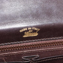 GUCCI Shoulder Bag Leather Brown gold Auth fm4925-20