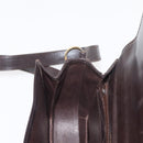 GUCCI Shoulder Bag Leather Brown gold Auth fm4925-22