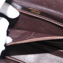 GUCCI Shoulder Bag Leather Brown gold Auth fm4925-12