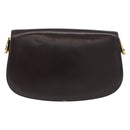 GUCCI Shoulder Bag Leather Brown gold Auth fm4925-2