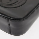 GUCCI Shoulder Bag Enamel Black Silver Auth fm4926-14