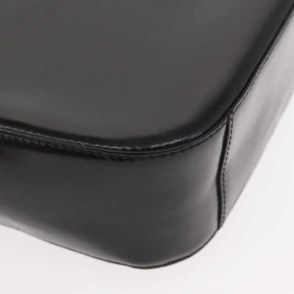 GUCCI Shoulder Bag Enamel Black Silver Auth fm4926