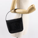 GUCCI Shoulder Bag Enamel Black Silver Auth fm4926-20