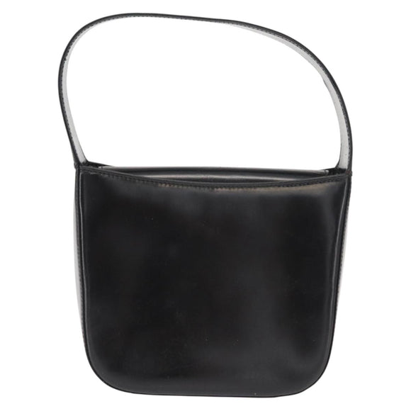 GUCCI Shoulder Bag Enamel Black Silver Auth fm4926