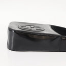 GUCCI Shoulder Bag Enamel Black Silver Auth fm4926-3