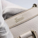 GUCCI Abbey Tote Bag Leather White Gold 141472 Auth fm4928-17