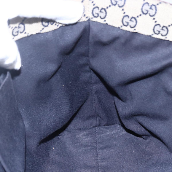 GUCCI Abbey Tote Bag Leather White Gold 141472 Auth fm4928