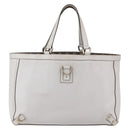 GUCCI Abbey Tote Bag Leather White Gold 141472 Auth fm4928-13