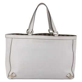 GUCCI Abbey Tote Bag Leather White Gold 141472 Auth fm4928 - 0