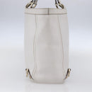 GUCCI Abbey Tote Bag Leather White Gold 141472 Auth fm4928-3
