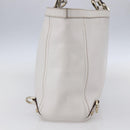 GUCCI Abbey Tote Bag Leather White Gold 141472 Auth fm4928-4