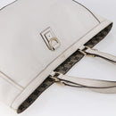 GUCCI Abbey Tote Bag Leather White Gold 141472 Auth fm4928-6