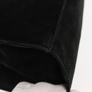 Salvatore Ferragamo Gancini Chain Shoulder Bag Suede Black Gold Auth fm4930-9