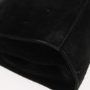 Salvatore Ferragamo Gancini Chain Shoulder Bag Suede Black Gold Auth fm4930-15