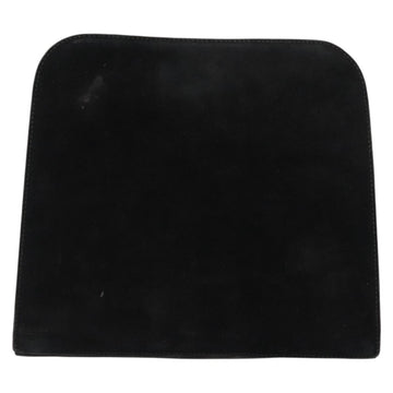 Salvatore Ferragamo Gancini Chain Shoulder Bag Suede Black Gold Auth fm4930 - 0