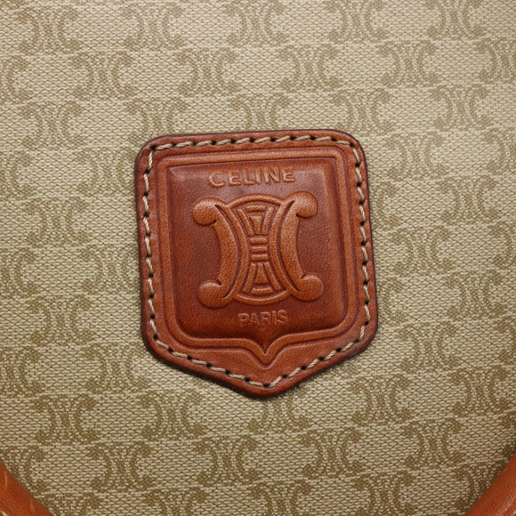 CELINE Macadam Canvas Hand Bag PVC 2way Beige Gold Auth fm4931