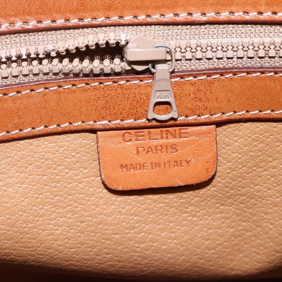 CELINE Macadam Canvas Hand Bag PVC 2way Beige Gold Auth fm4931