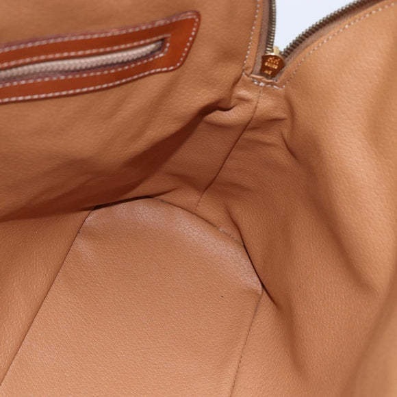 CELINE Macadam Canvas Hand Bag PVC 2way Beige Gold Auth fm4931