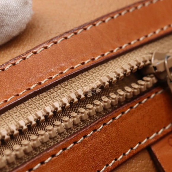 CELINE Macadam Canvas Hand Bag PVC 2way Beige Gold Auth fm4931