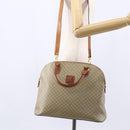 CELINE Macadam Canvas Hand Bag PVC 2way Beige Gold Auth fm4931-24