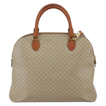 CELINE Macadam Canvas Hand Bag PVC 2way Beige Gold Auth fm4931 - 0