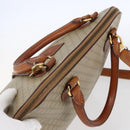 CELINE Macadam Canvas Hand Bag PVC 2way Beige Gold Auth fm4931-6