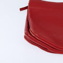 CELINE Trio Shoulder Bag Leather Red Gold Auth fm4933-9