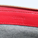 CELINE Trio Shoulder Bag Leather Red Gold Auth fm4933-10