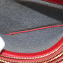 CELINE Trio Shoulder Bag Leather Red Gold Auth fm4933-11