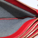 CELINE Trio Shoulder Bag Leather Red Gold Auth fm4933-18